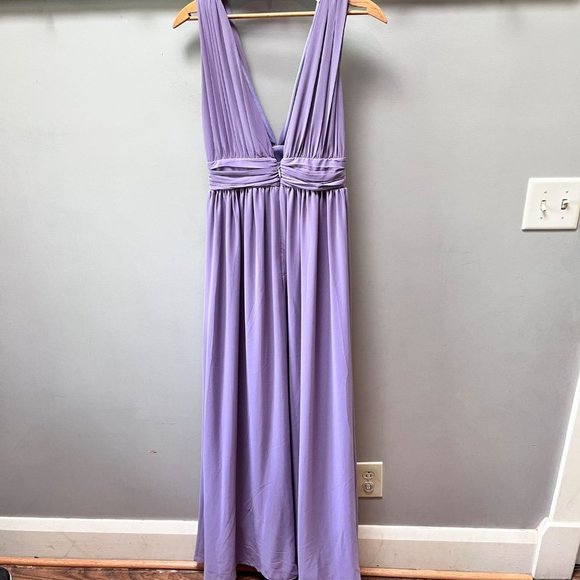 Lulus Heavenly Hues Dusty Purple Maxi Dress w/slit Medium M - Picture 4 of 7